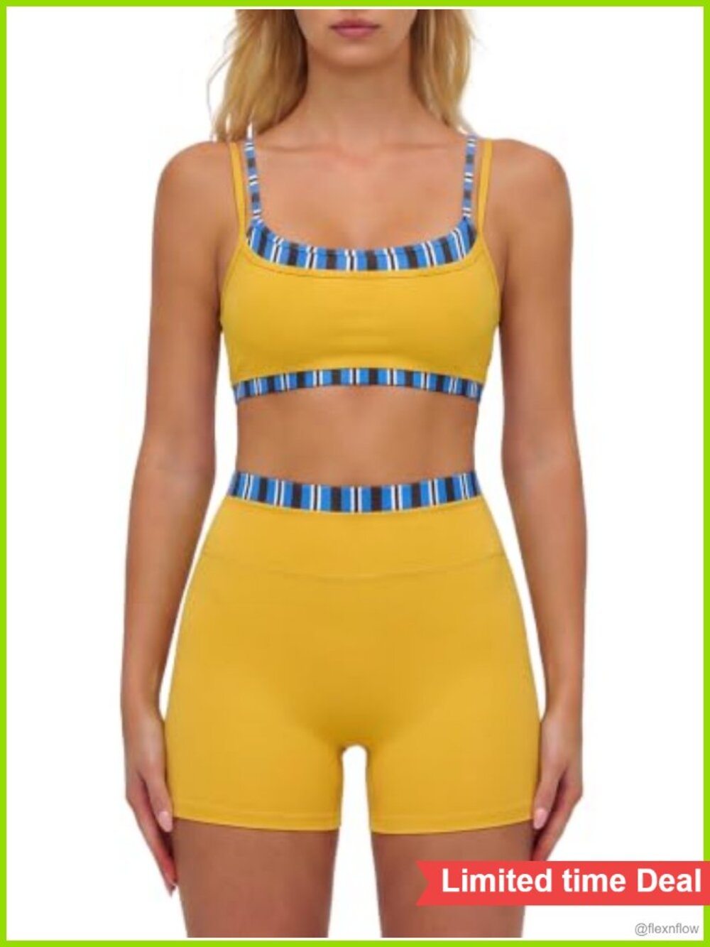 Women 2 Piece Workout Set Sports Bra High Waist Biker Shorts Gym Yoga Set